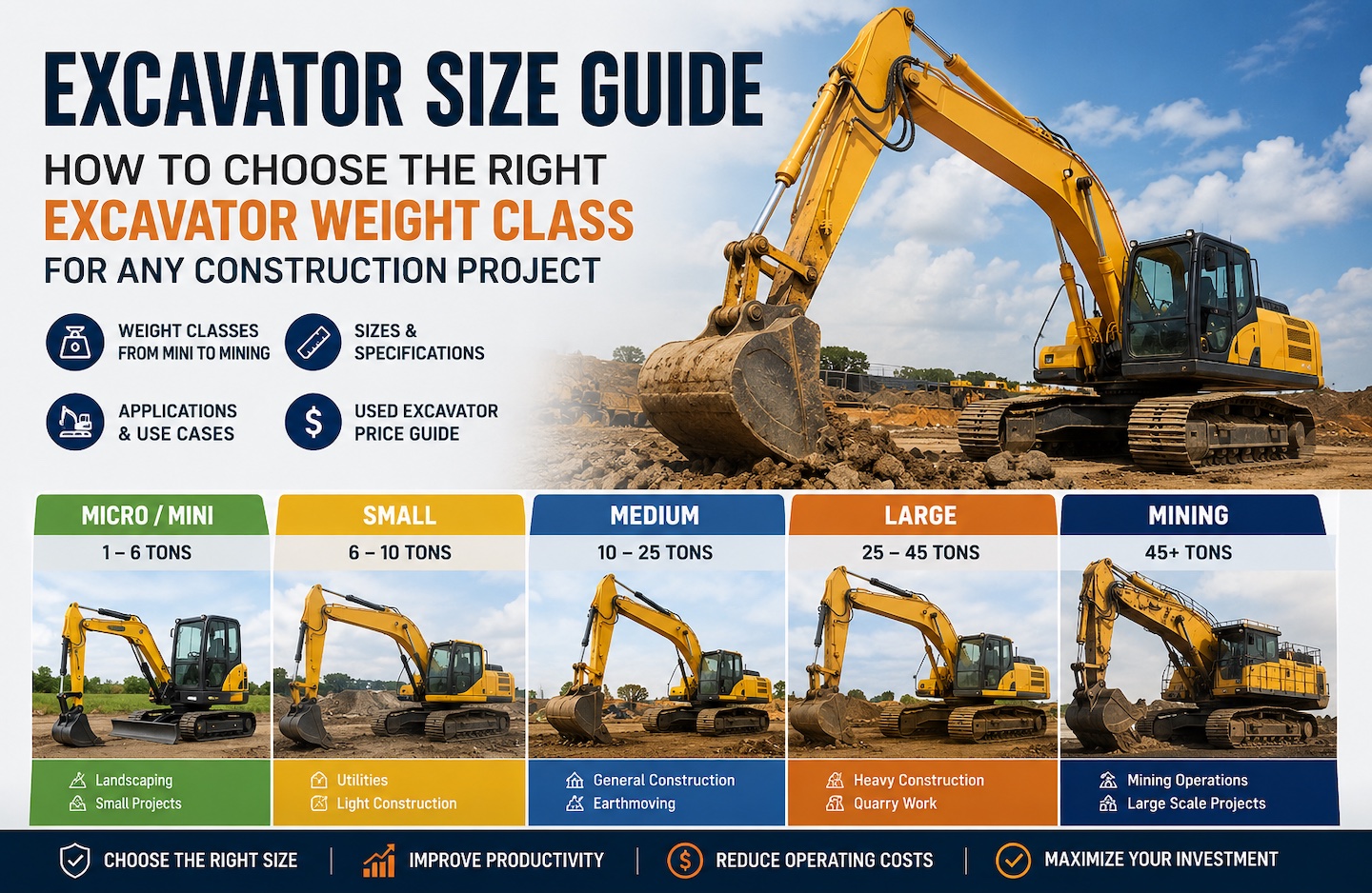 Used Excavator Tonnage
